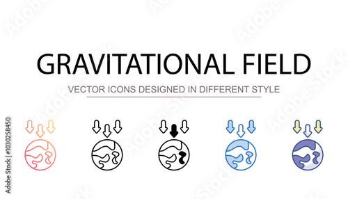 Gravitational Field icon design with white background stock illustration
