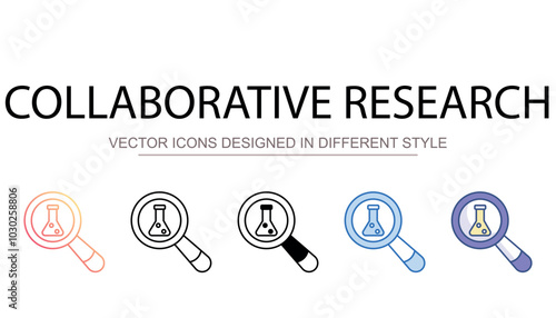 Collaborative Research icon design with white background stock illustration
