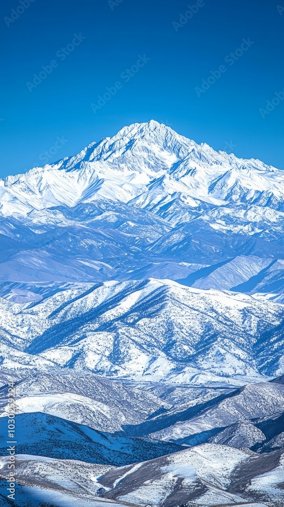 Obraz premium Crystal Horizon, Snow covered mountains