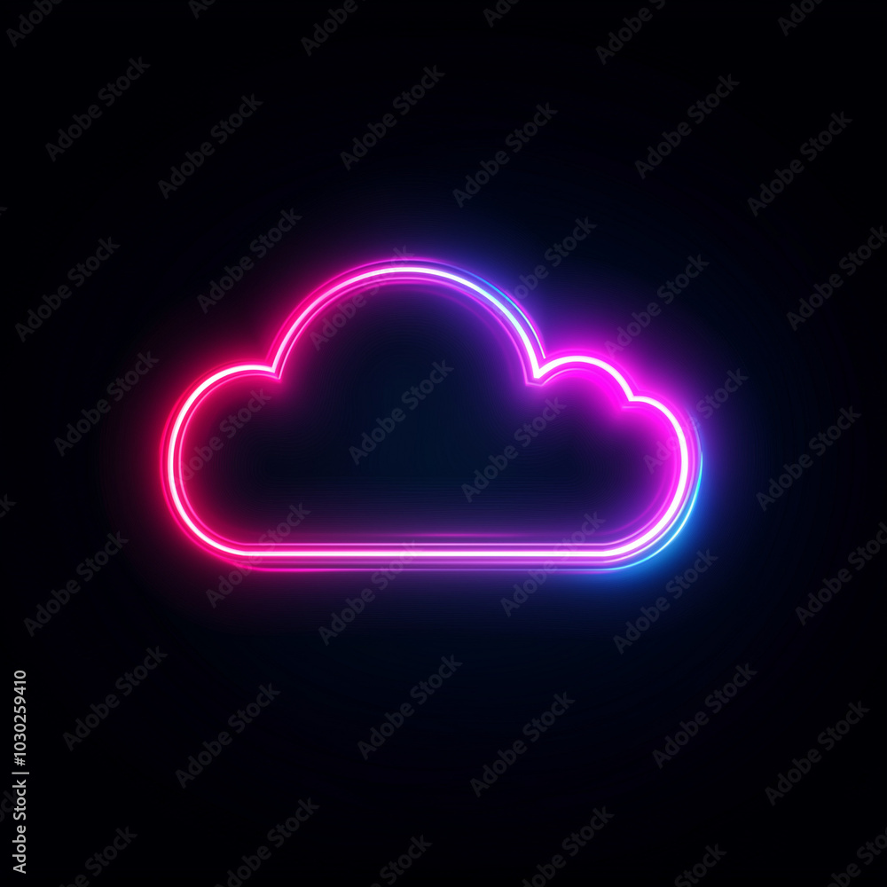 Wireframe Cloud Icon with Neon Outline on Black Background Representing Data Solutions
Wireframe Cloud Icon with Neon Outline on Black Background Representing Data Solutions