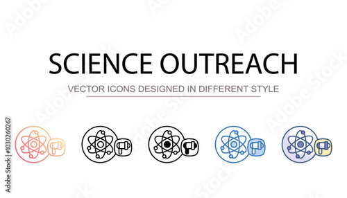 Science Outreach icon design with white background stock illustration