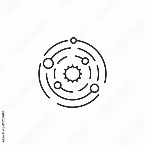 galactica planet orbit icon sign vector