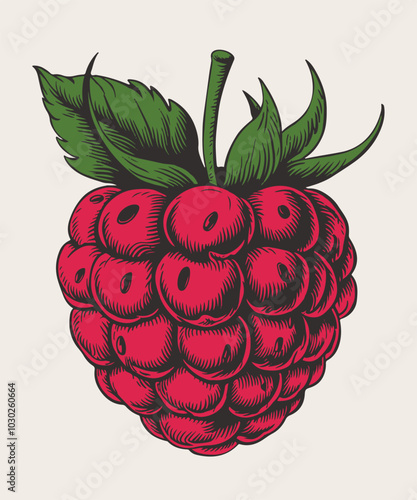 Raspberry Fruit Color Art Vector