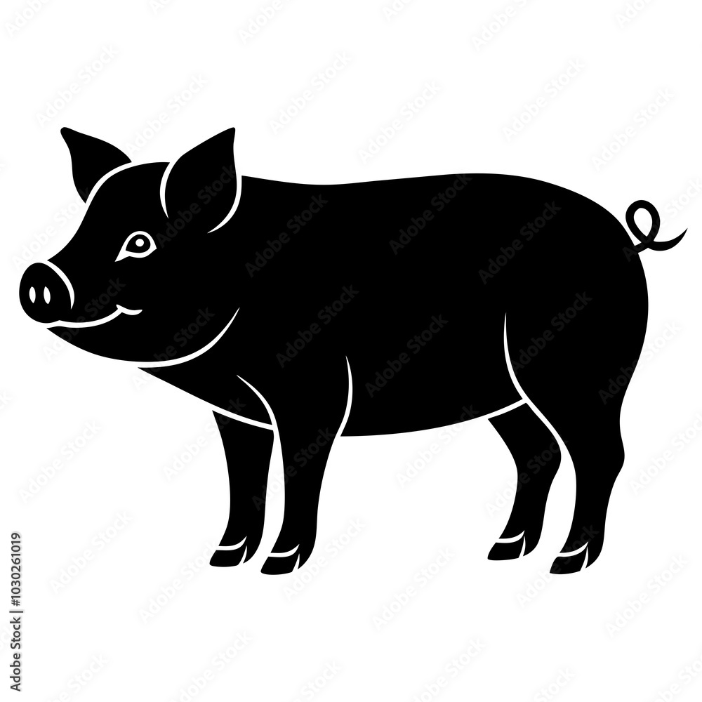 silhouette of a pig silhouette of a pig