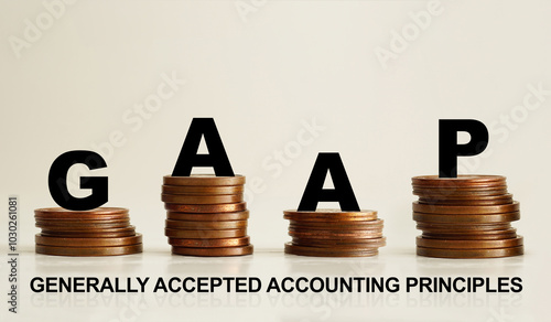 Bild auf Leinwand GAAP generally accepted accounting principles are shown using the text on coins