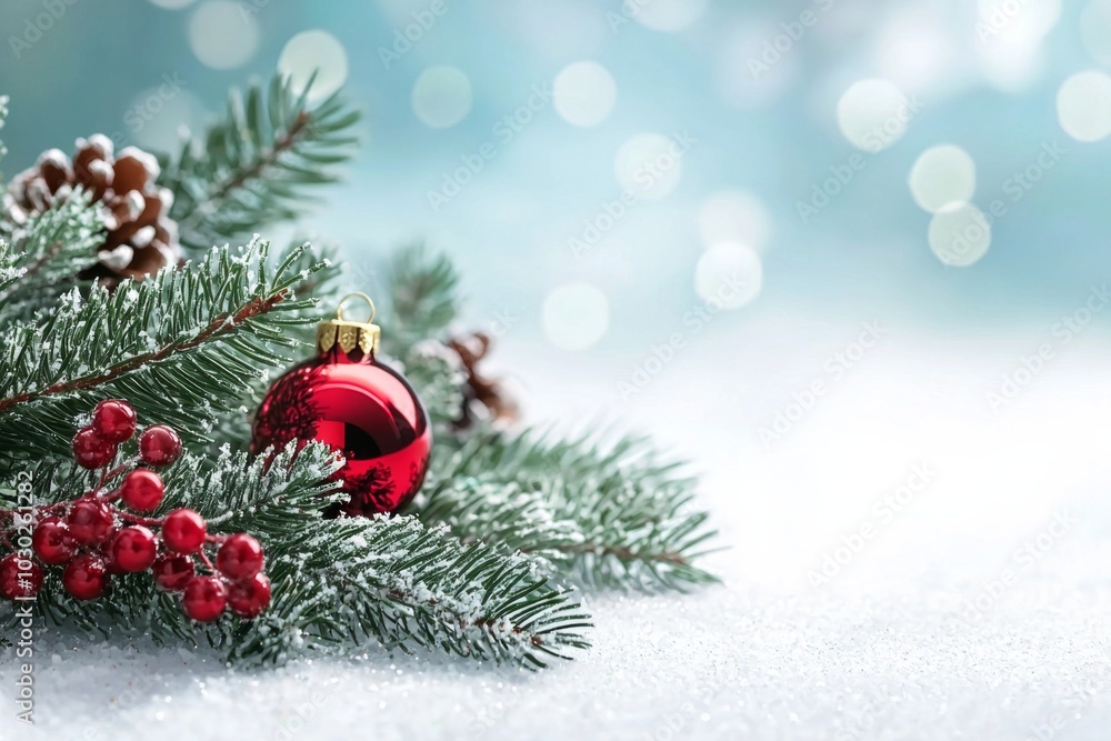 Christmas Season Background with Baubles Christmas Season Background with Baubles