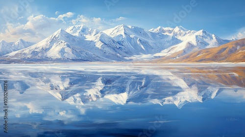 Glacial Serenity, Snow covered mountains