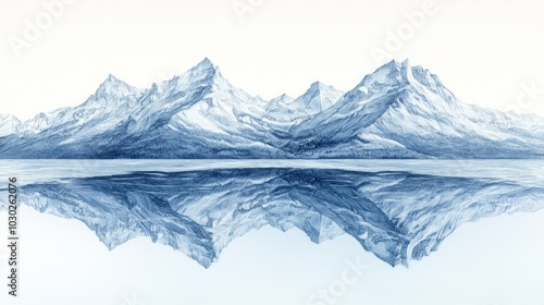 Wallpaper Mural Glacial Serenity, Snow covered mountains Torontodigital.ca