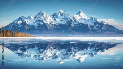 Wallpaper Mural Glacial Serenity, Snow covered mountains Torontodigital.ca