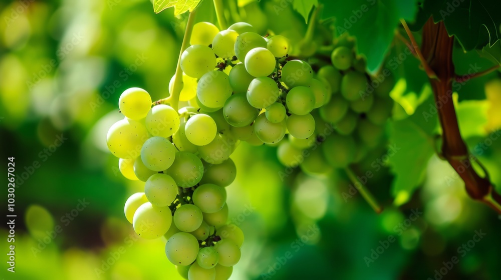 Nature's Perfection: Captivating Green Grapes and Lush Leaves in Pristine Harmony Nature's Perfection: Captivating Green Grapes and Lush Leaves in Pristine Harmony