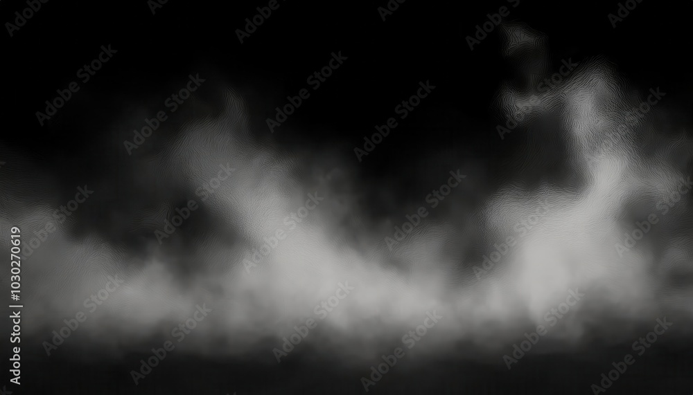 Fototapeta premium White and gray moving Fog or Smoke in front of a black background