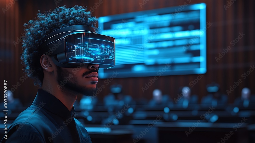 A courtroom scene with AI-driven tools automating legal document reviews, a virtual screen showing legal case summaries, a lawyer wearing augmented reality glasses, A courtroom scene with AI-driven tools automating legal document reviews, a virtual screen showing legal case summaries, a lawyer wearing augmented reality glasses,