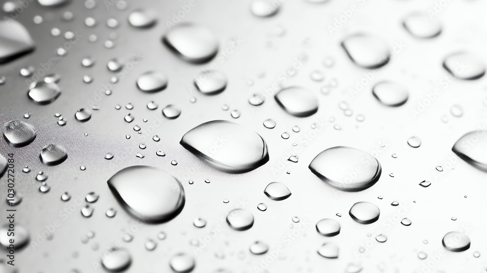 Water droplets on a shiny surface. Water droplets on a shiny surface.