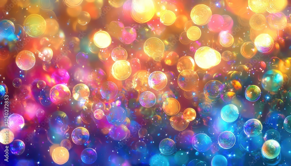 Glowing lights and colorful bubbles enrich a vibrant abstract background, ideal for creative designs. Glowing lights and colorful bubbles enrich a vibrant abstract background, ideal for creative designs.