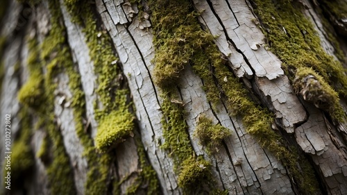 Close-up of Mossy Tree Bark photo