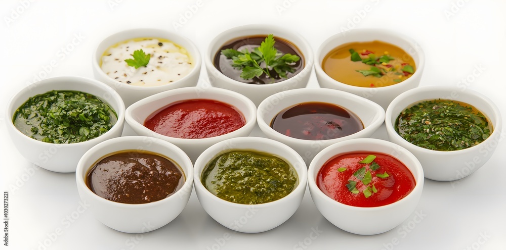 Assortment of Delicious Dips and Sauces Assortment of Delicious Dips and Sauces