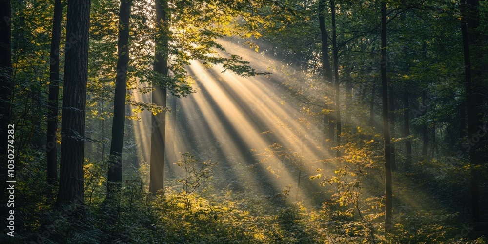 Naklejka premium Sunlit Forest