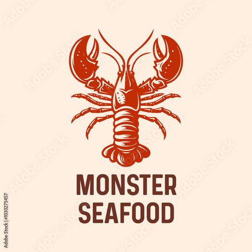 Orange Lobster Vector Illustration 