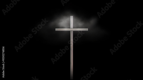 Christian wooden cross. Easter, symbol of Christianity illustration sketch