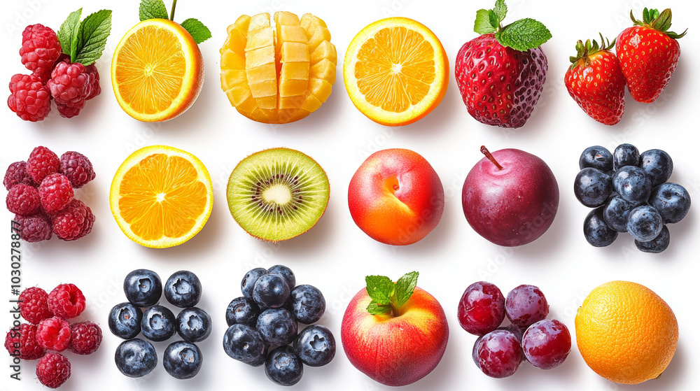 set of fruits isolated set of fruits isolated