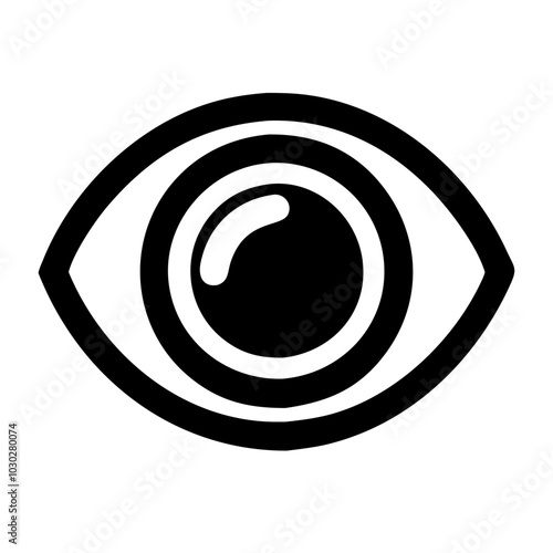 Stylized eye illustration, minimalist design, monochrome style, for vision and awareness concepts