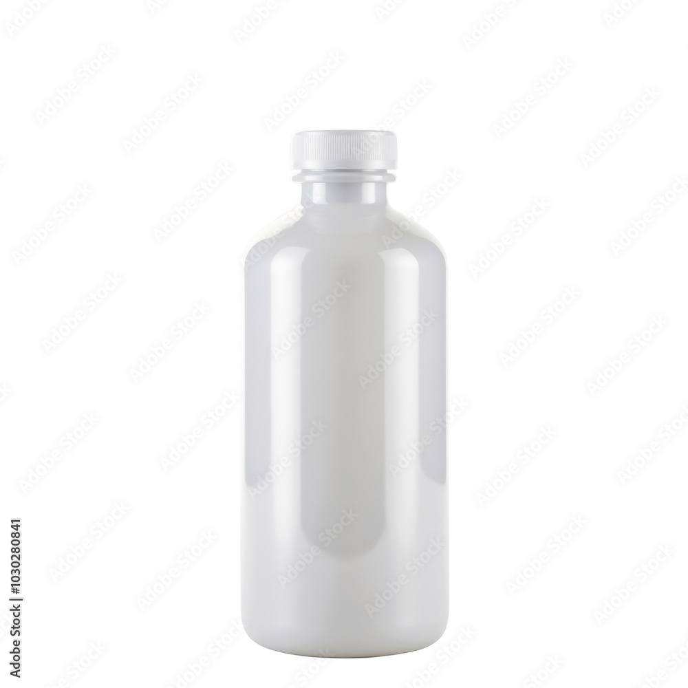 White plastic bottle standing on white background White plastic bottle standing on white background