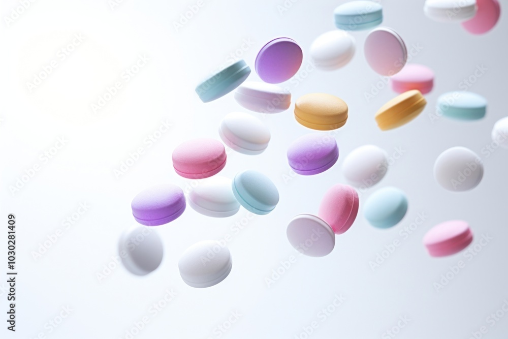 Pills solid white dynamic photo.