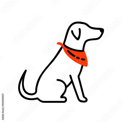 dog wearing a red bandana