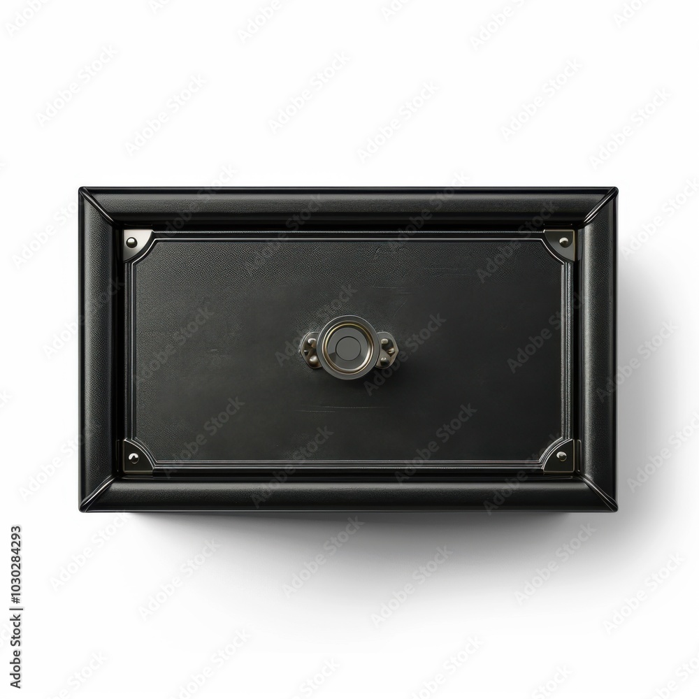 Black steel safe box with combination lock on a white background for security concept Black steel safe box with combination lock on a white background for security concept