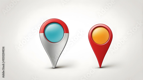 3D color pin GPS pointer set for location and navigation, GPS pointer on white isolated background Free Download 3D color pin GPS pointer set for location and navigation, GPS pointer on white isolated background - GFXLoad
