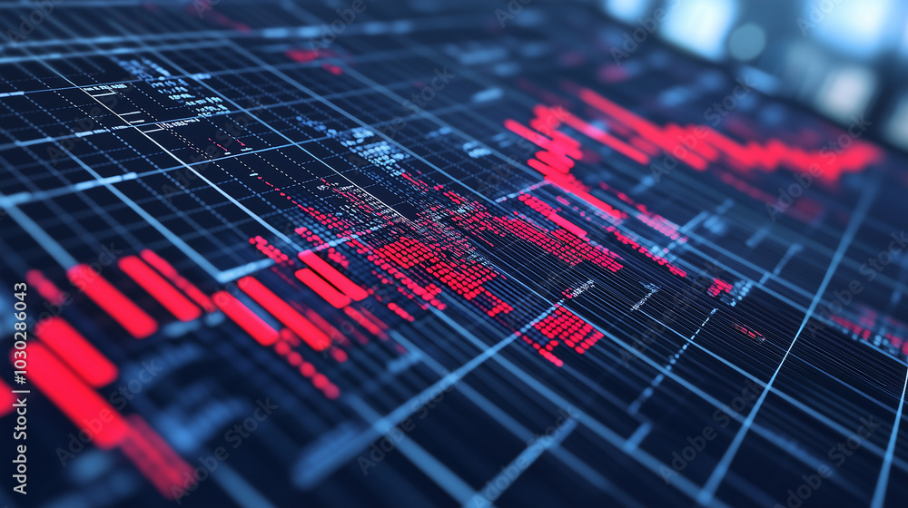 Failing mutual funds and collapsing financial products visualized on a digital trading dashboard, representing a financial crisis. Failing mutual funds and collapsing financial products visualized on a digital trading dashboard, representing a financial crisis.