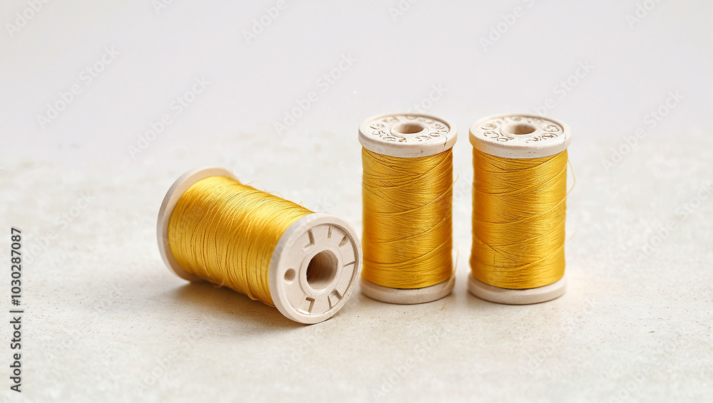 spools of yellow thread are shown
spools of yellow thread are shown