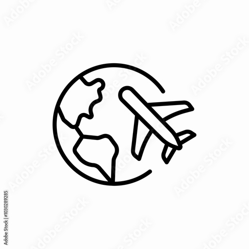 travel location world airplane icon sign vector