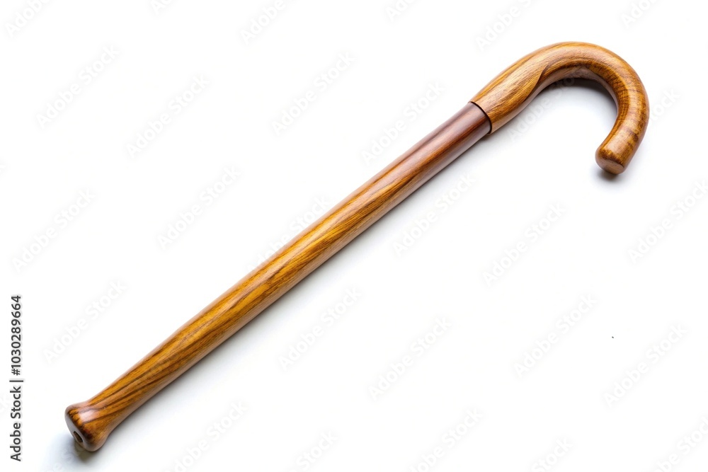 Wooden cane isolated on white background Wooden cane isolated on white background