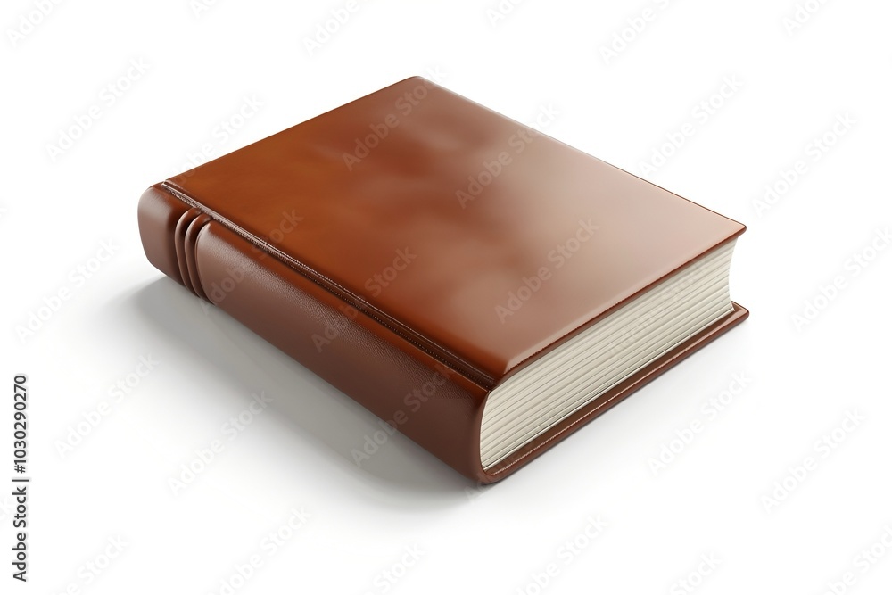 A sleek, closed brown leather book with a simple, elegant design, resting on a white surface. A sleek, closed brown leather book with a simple, elegant design, resting on a white surface.