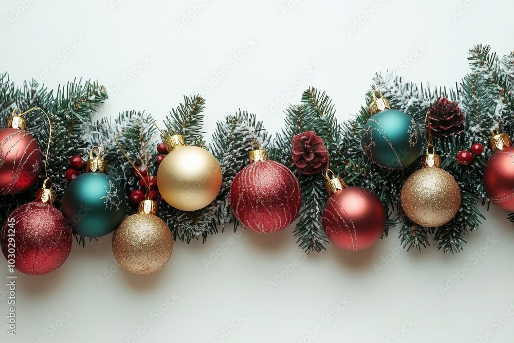 Christmas Season Background with Christmas Bauble Ornaments Christmas Season Background with Christmas Bauble Ornaments