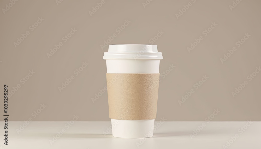 Coffee cup with white on beige background background background Coffee cup with white on beige background background background