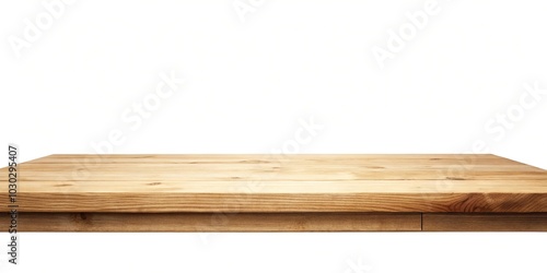 wooden table top and shelf isolated on white aerial view