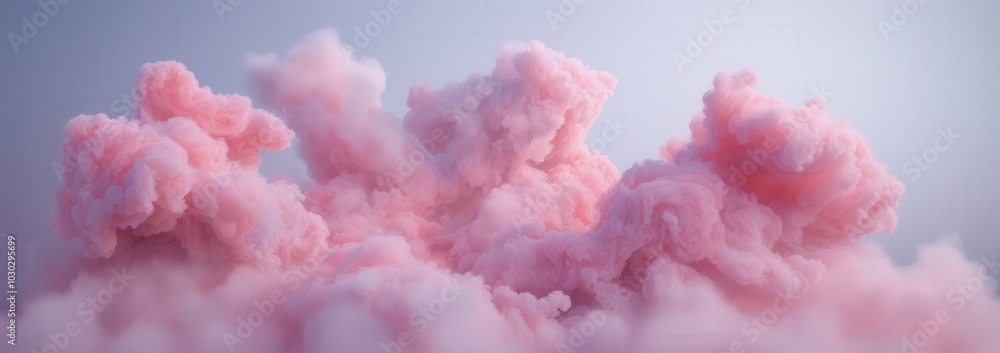 Dreamy pink clouds floating in serene sky Dreamy pink clouds floating in serene sky