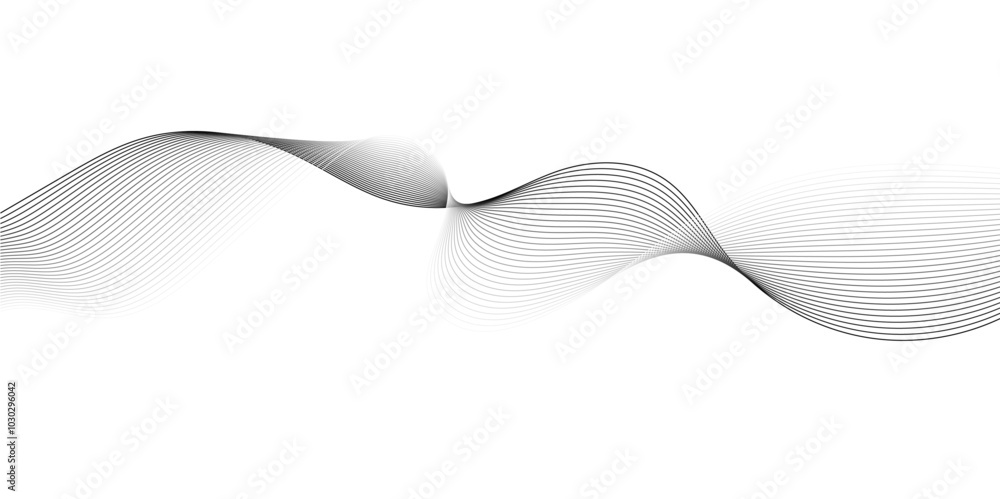 Abstract wavy grey stream element for design on transparent background isolated. Wavy white and grey lines background. Abstract business wave curve lines background. Vector illustration. Abstract wavy grey stream element for design on transparent background isolated. Wavy white and grey lines background. Abstract business wave curve lines background. Vector illustration.