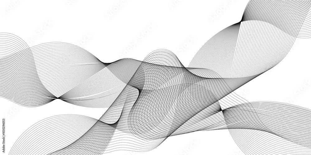 Abstract wavy grey stream element for design on transparent background isolated. Wavy white and grey lines background. Abstract business wave curve lines background. Vector illustration. Abstract wavy grey stream element for design on transparent background isolated. Wavy white and grey lines background. Abstract business wave curve lines background. Vector illustration.