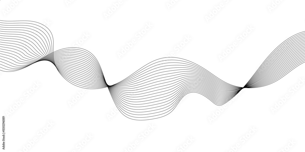 Abstract wavy grey stream element for design on transparent background isolated. Wavy white and grey lines background. Abstract business wave curve lines background. Vector illustration. Abstract wavy grey stream element for design on transparent background isolated. Wavy white and grey lines background. Abstract business wave curve lines background. Vector illustration.