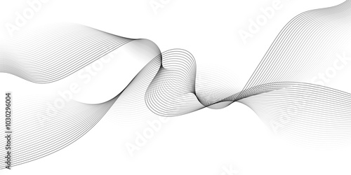 Abstract grey wavy lines background. Digital frequency track equalizer. Abstract frequency sound wave lines and technology curve lines background. Abstract background with business lines background. 