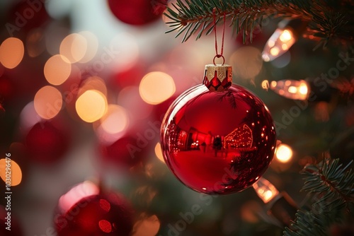 Christmas Season Background with Christmas Bauble Ornaments