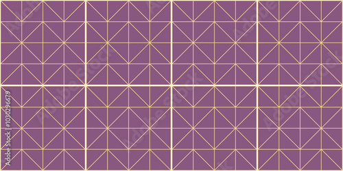 Purple rhombus seamless geometric pattern with white outline. Perfect for printing, design backgrounds, wallpaper and tiles, gift wrapping