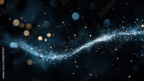 Wallpaper Mural Cosmic dust trail with floating bokeh lights in dark space abstract background Torontodigital.ca