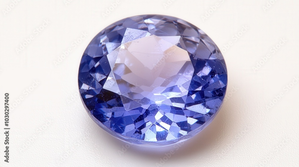 Sparkling blue gemstone: captivating close-up of a faceted tanzanite gem Sparkling blue gemstone: captivating close-up of a faceted tanzanite gem