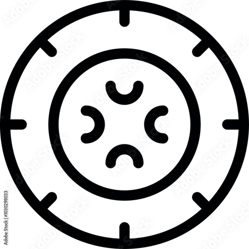 Simple vector icon of a round manhole cover with holes forming a flower shape