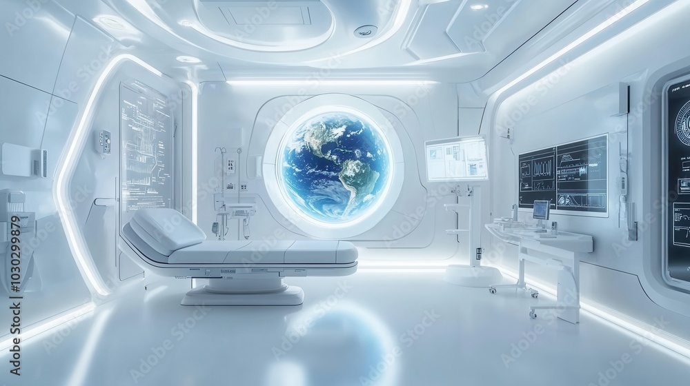 Future high-tech medical laboratory and treatment room. Future high-tech medical laboratory and treatment room.