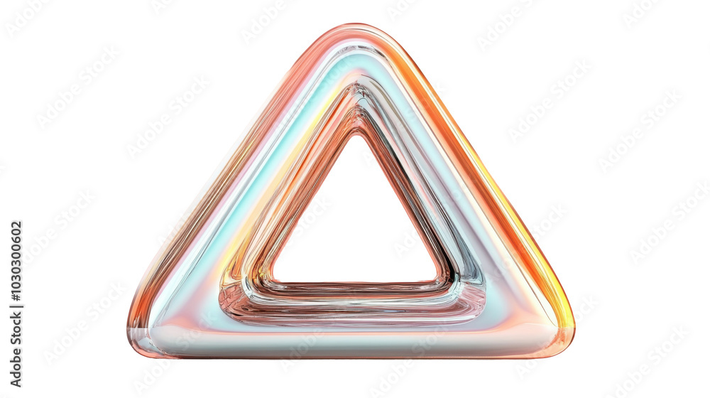 Frosted glass triangle symbol for spring-themed design and branding - transparent background png Frosted glass triangle symbol for spring-themed design and branding - transparent background png